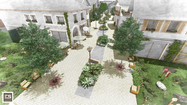 Project - Boutique Boulevard Switzerland 

From vision to reality. Our first Swiss streetscape - now taking shape beneath the Alps 🏔️🌲. 
Swipe to compare vision and build. 

#streetscapedesign #landscapearchitecture #swissdesign #switzerland #publicspace #urbangreen #designstudio