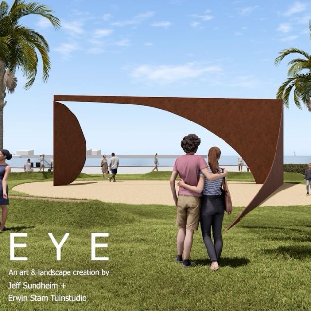 Project EYE
A gentle arc that captures the horizon — shaping a shared place for pause, play, and perspective.
An art & placemaking creation by @jeffsundheimart + @erwinstamtuinstudio 

Visualization by @studioravoga 

Commissioned by the Golden Fleece Foundation.